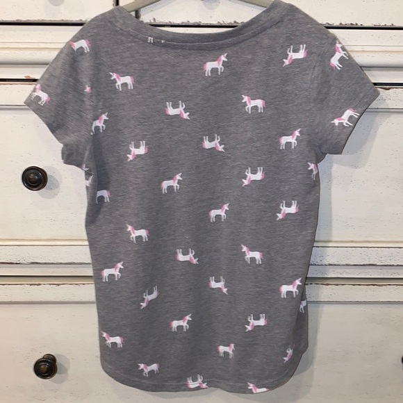 Cat & Jack Other - Cat & Jack grey pink & white little unicorns gray shortsleeve shirt Small (6/6X)